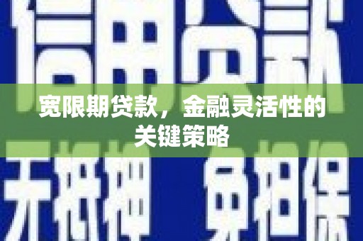 简阳宽限期贷款，金融灵活性的关键策略