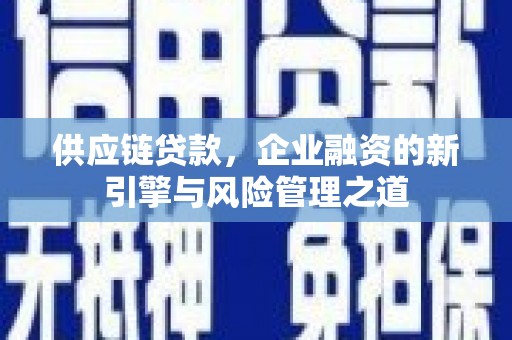 简阳供应链贷款，企业融资的新引擎与风险管理之道