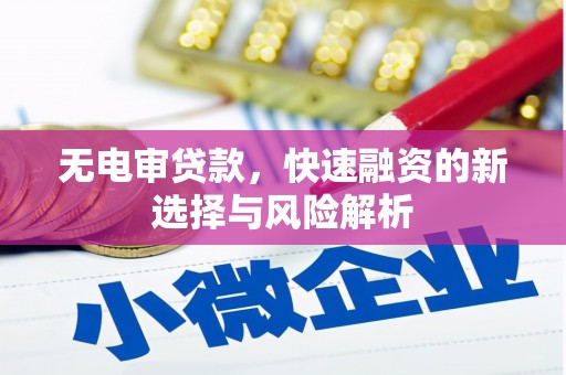 简阳无电审贷款，快速融资的新选择与风险解析