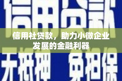 简阳信用社贷款，助力小微企业发展的金融利器