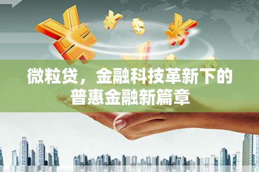 简阳微粒贷，金融科技革新下的普惠金融新篇章