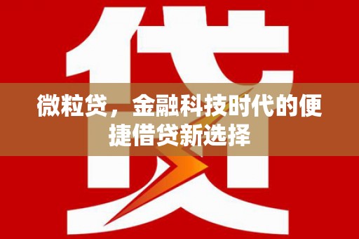 简阳微粒贷，金融科技时代的便捷借贷新选择