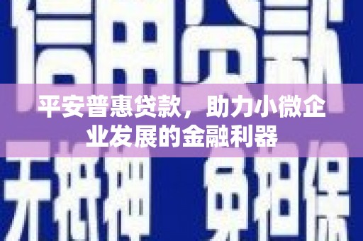 简阳平安普惠贷款，助力小微企业发展的金融利器